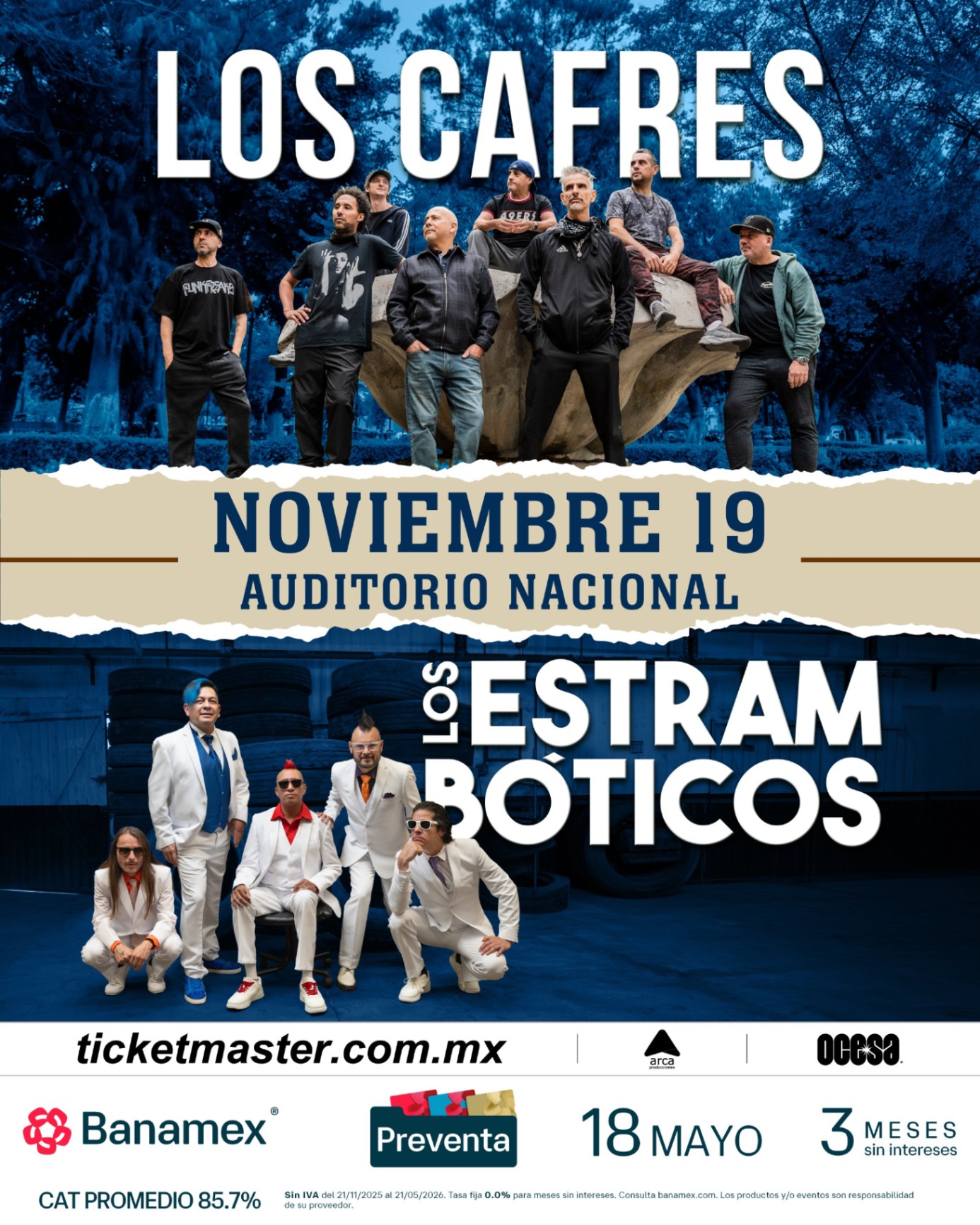 Flyer para LOS CAFRES Y LOS ESTRAMBOTICOS