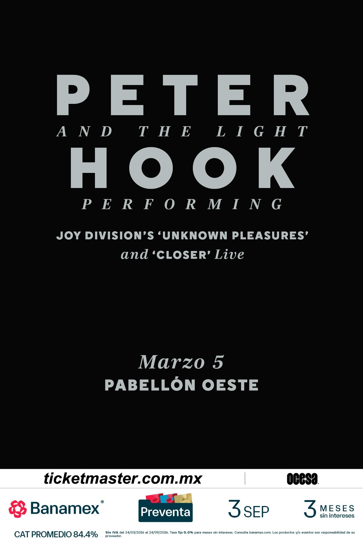 Flyer para Peter Hook & The Light